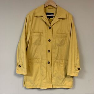 Vintage FOREWIND Yellow Trench Coat Jacket Petite Small Lightweight Coat Preppy